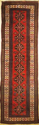Antiker Kordi Dorfteppich, Persien, um 1900, Wolle auf Wolle, ca. 420 x 125 cm, EHZ:2
