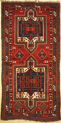 Antiker Kazak, Kaukasus, 19.Jhd, Wolle auf Wolle, ca. 250 x 127 cm, EHZ: 3-4