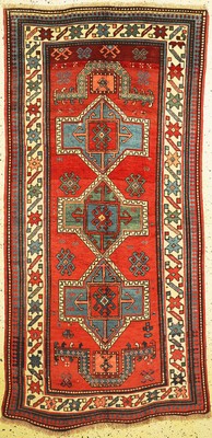 Antiker Kazak, Kaukasus, 19.Jhd, Wolle auf Wolle, ca. 245 x 120 cm, EHZ: 2, restauriert