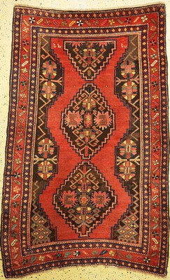 Antiker Karabagh, Kaukasus, um 1900, Wolle auf Wolle, ca. 230 x 145 cm, EHZ: 3, restauriert