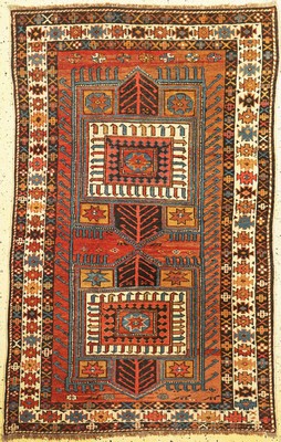 Antiker Schirwan, Kaukasus, 19.Jhd, Wolle auf Wolle, ca. 198 x 122 cm, EHZ: 3, restauriert