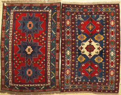 1 paar Russische Derbend, um 1940/1950, Wolle auf Wolle, ca. 185 x 125 cm, EHZ: 2, restauriert