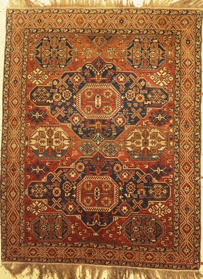 Antiker Schirwan, Kaukasus, um 1900, Wolle auf Wolle, ca. 165 x 130 cm, EHZ: 3