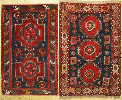 1 paar Russische Derbend, um 1940/1950, Wolle auf Wolle, ca. 195 x 130 cm, EHZ: 3, restauriert