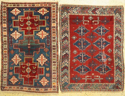 1 paar Russische Derbend, um 1930/1940, Wolle auf Wolle, ca. 160 x 114 cm, EHZ: 3, restauriert