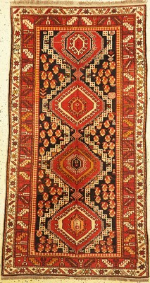 Antiker Schirwan, Kaukasus, um 1900, Wolle auf Wolle, ca. 220 x 122 cm, EHZ: 2, kleine restaurierung