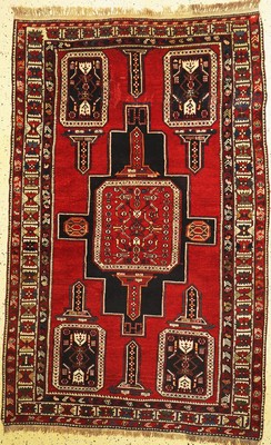 Antiker Schirwan, Kaukasus, um 1900, Wolle auf Wolle, ca. 225 x 140 cm, EHZ: 2-3, restauriert