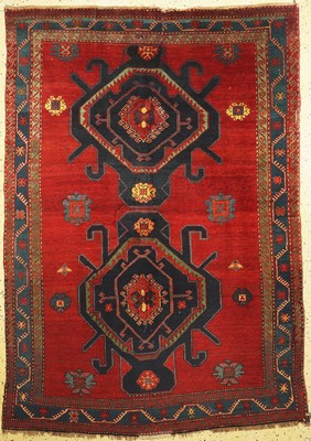 Antiker Kazak, Kaukasus, um 1900, Wolle aufWolle, ca. 255 x 180 cm, EHZ: 3, restauriert