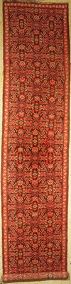Antiker Karabagh, Kaukasus, um 1900, Wolle auf Wolle, ca. 480 x 106 cm, EHZ: 2-3, restauriert