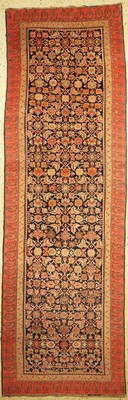 Antiker Karabagh, Kaukasus, um 1900, Wolle auf Wolle, ca. 365 x 114 cm, EHZ: 3, restauriert