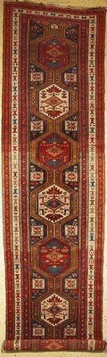 Antiker Kazak, Kaukasus, um 1900, Wolle aufWolle, ca. 510 x 128 cm, EHZ: 2-3