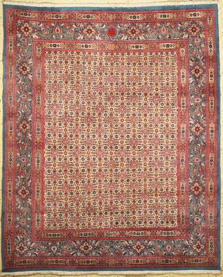 Mud Kork, Persien, signiert(Farokhzadeh), ca. 50 Jahre, Korkwolle auf Baumwolle, ca. 255x 210 cm, EHZ: 1-2
