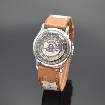 R. LAPANOUSE extrem seltene Armbanduhr zur Bestimmung von Belichtungszeiten Modell Chronofot 1, Handaufzug, Schweiz/Deutschland um 1940, verchr. ...