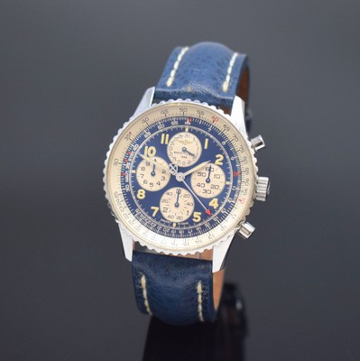 BREITLING Armbandchronograph Modell Navitimer Airborne Referenz A33030, Automatik, Schweiz um 1996, Edelstahlgeh. inkl. orig. Lederband m. orig. ...