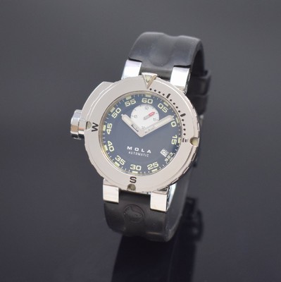 MOLA 923M auf 1.000 Stück limitierte Taucheruhr in Stahl, Deutschland verk. lt. beil. Pap. 08/2012, Automatik, beids. vergl. Geh., Boden und Krone ...
