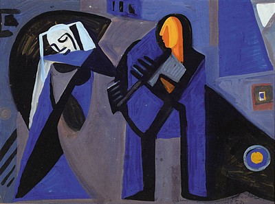 Otto Ditscher, 1904-1987 Neuhofen, 2 Arbeiten, beide betitelt Orpheus, Gouache uf Papier, beide signiert und dat. 1952/1955, je ca. 58x41cm, u.Gl., ...