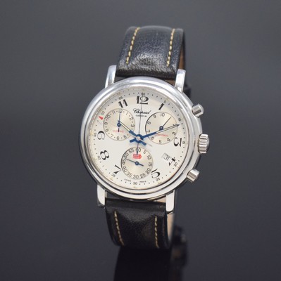 CHOPARD Mille Miglia Herrenarmbanduhr mit Chronograph in Stahl Referenz 8271, Schweiz um 1995, quarz, Edelstahlgeh., Boden 8-fach verschr., weißes ...