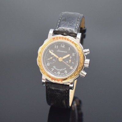 MERCEDES BENZ / LEMANIA 1872 Armbandchronograph in Stahl/Gold, Schweiz um 1990, Handaufzug, beids. vergl. Geh., Lünette verg., Boden 4-fach ...