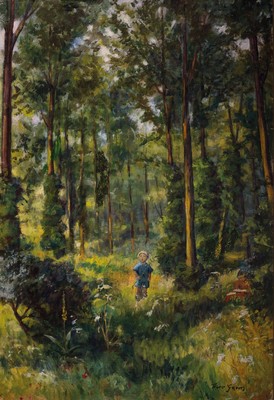 Theo Gems, 1889 Eberbach/Neckar-1980 Schifferstadt, Studium an der Akademie Karlsruhe bei Haueisen, Georgi, Fehr und Sillinger, hier: Kinderpaar im ...