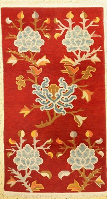 Lotusblumenteppich, Nepal, ca. 60 Jahre, Wolle auf Baumwolle, ca. 181 x 100 cm, EHZ: 2