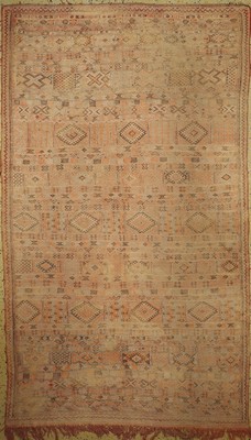 Seiden Sumakh, Marokko, ca. 50 Jahre, Seideauf Baumwolle, ca. 308 x 179 cm, EHZ: 1-2