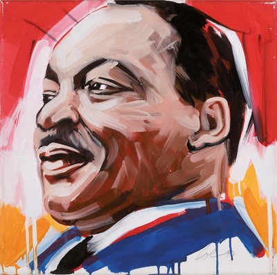 Wolfgang Loesche, geb. 1974 Gotha, Studium der Malerei an der FH Bielefeld, zahlreiche internationale Ausstellungen, Porträt Martin Luther King, ...