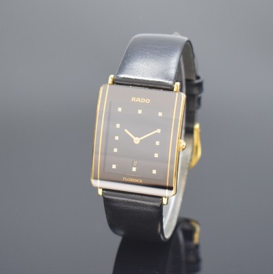 RADO Florence Armbanduhr Referenz 160.3670.2, Schweiz um 2005, quarz, verg. Geh., Boden 4-fach verschr., Saphirglas, orig. Lederband m. orig. verg. ...