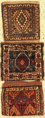 3 Taschen antik, Persien, um 1900, Wolle auf Wolle, ca. 34 x 32 cm, EHZ: 2