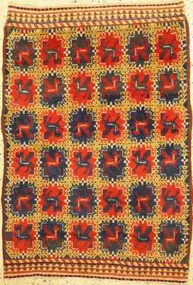 Marokko Wollteppich, um 1930/1940, Wolle auf Baumwolle, ca. 160 x 110 cm,EHZ: 2 kleine Florfehlstelle