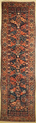 Hamadan alt, Persien, um 1930, Wolle auf Baumwolle, ca. 410 x 120 cm, EHZ: 2-3