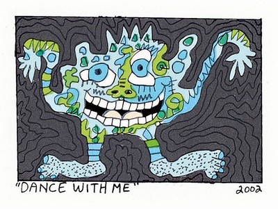 James Rizzi, geb. 1950-2011, Lithografie, "DANCE WITH ME", dat. 2002, R., gesamt ca. 28x30 cm