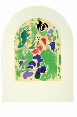 Marc Chagall, 1887-1985, Konvolut aus 3 Farblithografien, Titel: Jerusalemer Fenster, Drucker Verlag: Mourlot, A. Sauret, Paris 1962, PP, je gesamt ...
