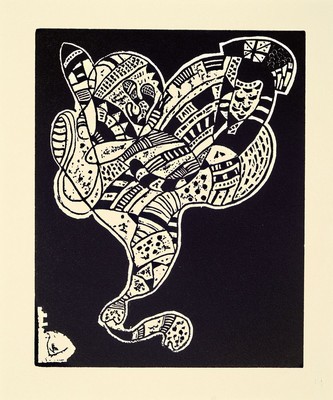 Wassily Kandinsky, 1866-1944, "Origin", Holzschnitt, Drucker/Verlag: San Lazzaro, Paris 1974, PP, Blatt ca. 31x23 cm, gesamt ca. 50x40 cm