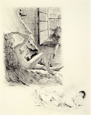 Paul Emile Becat, 1885-1960, Konvolut aus 2 Werken, je unter PP, motiv je ca. 27,5x22,5cm, je gesamt ca. 50x40 cm