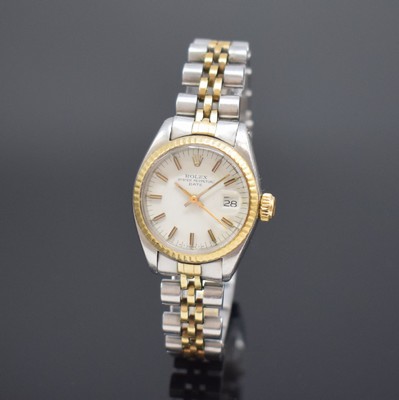 ROLEX Oyster Perpetual Date Referenz 6917 Damenarmbanduhr in Stahl/Gold, Schweiz um 1979, Automatik, verschr. Oystergeh., Saphirglas, Jubileeband ...
