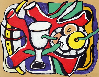 Fernand Leger, 1881-1955, "Nature morte aux pommes", Farblithografie, Galerie Maeght, Paris, Mourlot, R 163, ca. 49x58 cm
