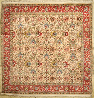 Täbriz Kork, Rumänien, ca. 40 Jahre, Korkwolle auf Baumwolle, ca. 250 x 240 cm, EHZ: 1-2(Fleckig)