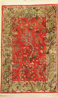 Ghom Seide fein, Persien, ca. 40 Jahre, reine Naturseide, ca. 153 x 100 cm, ca. 800.000 Kn/qm, EHZ: 1-2