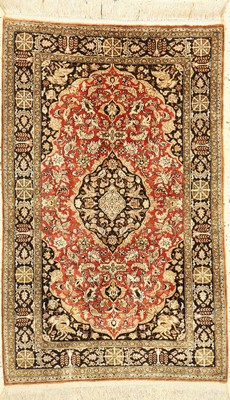 Ghom Seide alt, Persien, um 1960, reine Naturseide, ca. 123 x 77 cm, EHZ: 1-2