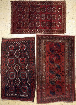 Konvolut aus Persischem Belutsch & 2 Afganischem Ersari, um 1900/1920, Wolle auf Wolle, ca. 210 x 120 cm, EHZ: 3