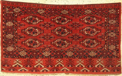 Kizil Ayak Tschowal antik, Turkmenistan, 19.Jhd, Wolle auf Wolle, ca. 140 x 85 cm, EHZ:2