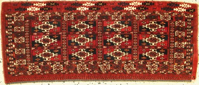 Saryk Torba fein antik, Turkmenistan, 19.Jhd, Wolle mit Seide, ca. 70 x 30 cm, EHZ: 2, kleine Restaurierung