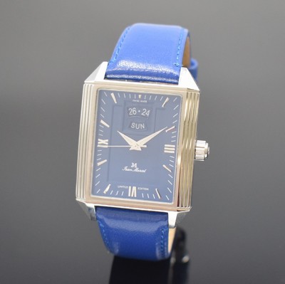 JEAN MARCEL Quadrum II auf 300 Stück limitierte Herrenarmbanduhr in Stahl, Schweiz um 2010, Automatik, Ref. 160.265, beids. vergl. Geh., Saphirglas, ...