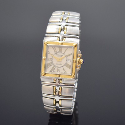 RAYMOND WEIL Parsifal Armbanduhr in Stahl/Gold, Schweiz um 1995, quarz, Ref. 9390, Boden 4-fach verschr., Gliederband m. dopp. Faltschl., ...