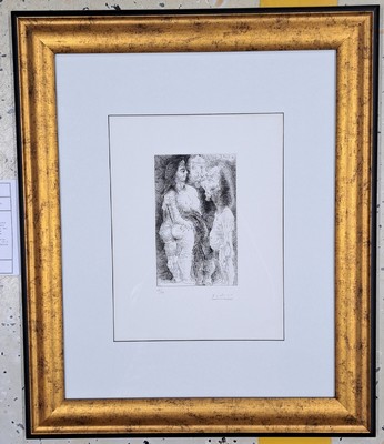 Pablo Picasso, 1881 - 1973, Aquatinta und Kaltnadelradierung, handsigniert und num. 38/50, aus 1968, gedruckt bei Crommelynck, herausgegeben von der ...
