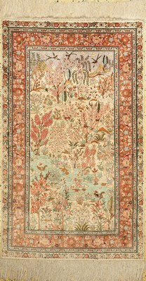 Hereke Seide fein, China, ca. 50 Jahre, reine Naturseide, ca. 154 x 92 cm, ca. 1,0 Mio. Kn/qm, EHZ: 1