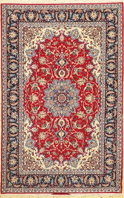 Esfahan fein, Persien, signiert(Dawari), ca. 50 Jahre, Korkwolle mit und auf Seide, ca.168 x 110 cm, ca. 1,0 Mio. Kn/qm, EHZ: 1-2