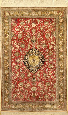 Ghom Seide alt, Persien, um 1960, reine Naturseide, ca. 220 x 140 cm, EHZ: 1-2