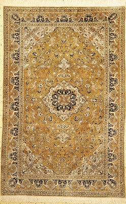 Ghom Seide alt, Persien, um 1960, reine Naturseide, ca. 207 x 135 cm, EHZ: 1-2