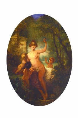Zuschreibung: Adalbert Franz Seligmann, 1862- 1945 Wien, bekannter Wiener Illustrator und Historienmaler, 2 Pendants, Orpheus verzaubert die wilden ...